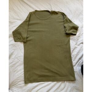 UNKNOWN Thick Military Army Style Green Blank Long Cut Shirt